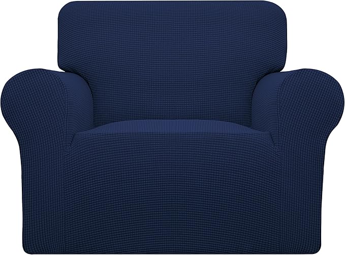 Easy-Going Stretch Chair Slipcover with Arm Washable Navy