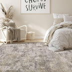 Nakagishi Boho 7x9 Area Rug Living Room Rugs Machine Washable Brown Grey