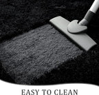 Chicrug Soft Runner Rugs for Bedroom Living Room Plush Fluffy Rug 3x8 Feet, Shag Furry Area Rug Carpet Non Shedding for Nursery Children Kids Girls Room Home Decorative, Black