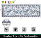 HEBE Hallway Runner Rug 2'8”x8' Washable Vintage Distressed Area Rugs Non Slip Laundry Rug Runner Boho Floor Carpet Runners for Hallways Entryway Laundry Room Kitchen Bathroom