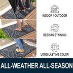 Colorxy Waterproof Front Doormat, Sturdy Natural Rubber Door Mat, 59x20