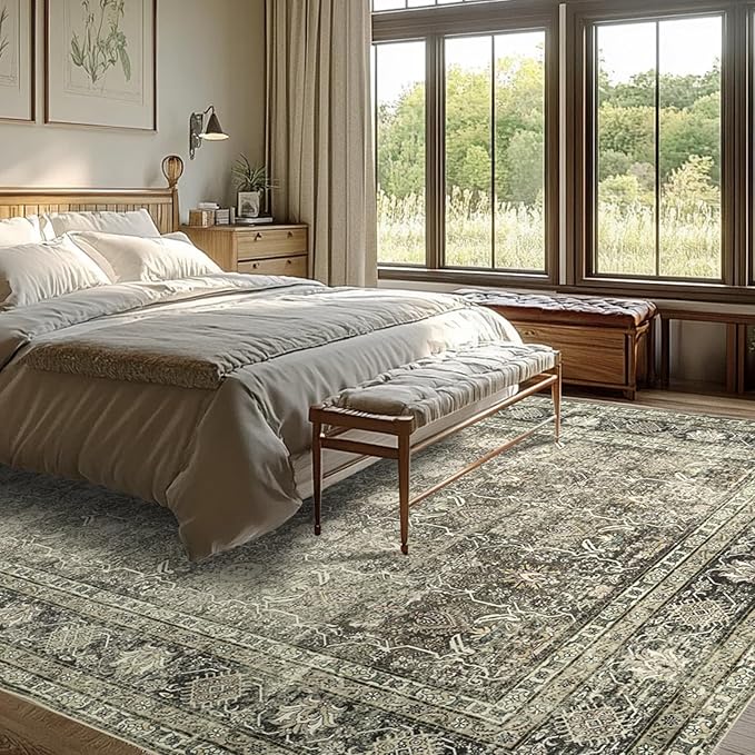 8x10 Retro Washable Area Rugs for Living Room,Bedroom,Dining Room,Nursery