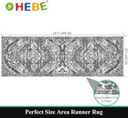 HEBE Hallway Runner Rug 2'x6' Washable Vintage Distressed Area Rugs Non Slip Laundry Rug Runner Boho Floor Carpet Runners for Hallways Entryway Laundry Room Kitchen Bathroom