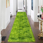 Tie-Dyed Runner Rug for Bedroom Green 2x8ft Fluffy Area Rug Bedside Runner Rug for Kids Room Boys Teens Nursery Baby Living Room Dorm Home Decor Carpets