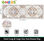 HEBE Hallway Runner Rug 2'8''x8' Washable Vintage Distressed Area Rugs Non Slip Laundry Rug Runner Boho Floor Carpet Runners for Hallways Entryway Laundry Room Kitchen Bathroom