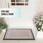OLANLY Front Door Mat Indoor Outdoor Entrance, Waterproof All-Season, All-Weather Doormat, Sturdy Natural Rubber, Low Profile, Easy Clean Patio Porch Entryway Mat, 35x23, Camel