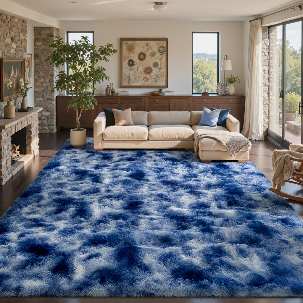 10x14 Ft Extra Large Shag Rugs for Living Room, Ultra Soft Fluffy Furry Area Rugs for Bedroom Indoor Floor, Aesthetic Carpet for Kids Home Decor (Dark Grey)