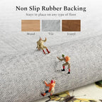 Rugflix 2x6 Runner Rug for Hallway, Washable Kitchen Runner Non Slip, Soft Low Pile Entryway Carpet, Vintage Floral Stain Resistant Long Laundry Room Rugs for Bedroom, Stairs, Beige Yellow