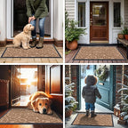 Smiry Welcome Door Mat Outside Entrance, Heavy Duty Trap Dirt and Moisture Easy Clean Low Profile Patio Porch Indoor Outdoor Front Doormat for Entry, 29.5x17 Inch, Coffee