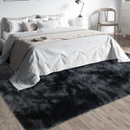 10X14 Large Area Rugs for Living Room Bedroom,Big Shag Rug for Bedroom Dorm,Soft Fluffy Indoor Carpet Plush Rugs for Living Room Home Decor(Mottling Black, 10X14 Feet)