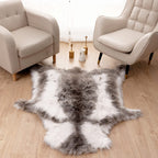 Carvapet 4x5 Faux Reindeer Hide Rug Grey Soft Faux Fur Carpet
