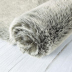 Ashler HOME DECO Soft Fox Faux Fur Chair Couch Cover Area Rug for Bedroom Floor Sofa Living Room Green White 3 x 3 Feet Round