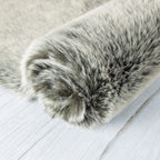 Ashler Faux Fox Fur Rug, Green White Brown Fluffy Rugs, 2x3 Rectangle Rug, Ultra Soft Shaggy Area Rugs for Bedroom, Fuzzy Carpets for Living Room, Sofa