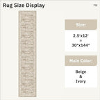 Soalmost Hallway Runner Rug 2'6" x 12' Washable Long Kitchen Rugs Brown