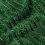 BEDELITE 3D Ribbed Dark Green Fleece Throw Blanket for Couch, 50x60 Inch