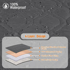 VANSOFY Waterproof Recliner Couch Covers, Sofa Covers 1-Piece Washable Reclining Sofa Cover Non-Slip Furniture Protector with Elastic Straps Pocket for Dogs, Pets(Charcoal Gray,2 Seater)