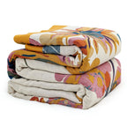MSGKV Boho Throw Blanket 50"x60" Cotton Throw for Couch Sofa, Floral Quilt