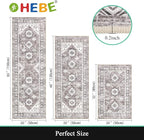 HEBE Boho Kitchen Rug Sets 3 Piece with Runner Non Slip Kitchen Rugs and Mats Washable Kitchen Mats for Floor Thick Kitchen Floor Mat Carpet Runner Rugs for Hallway Laundry Holiday Decor