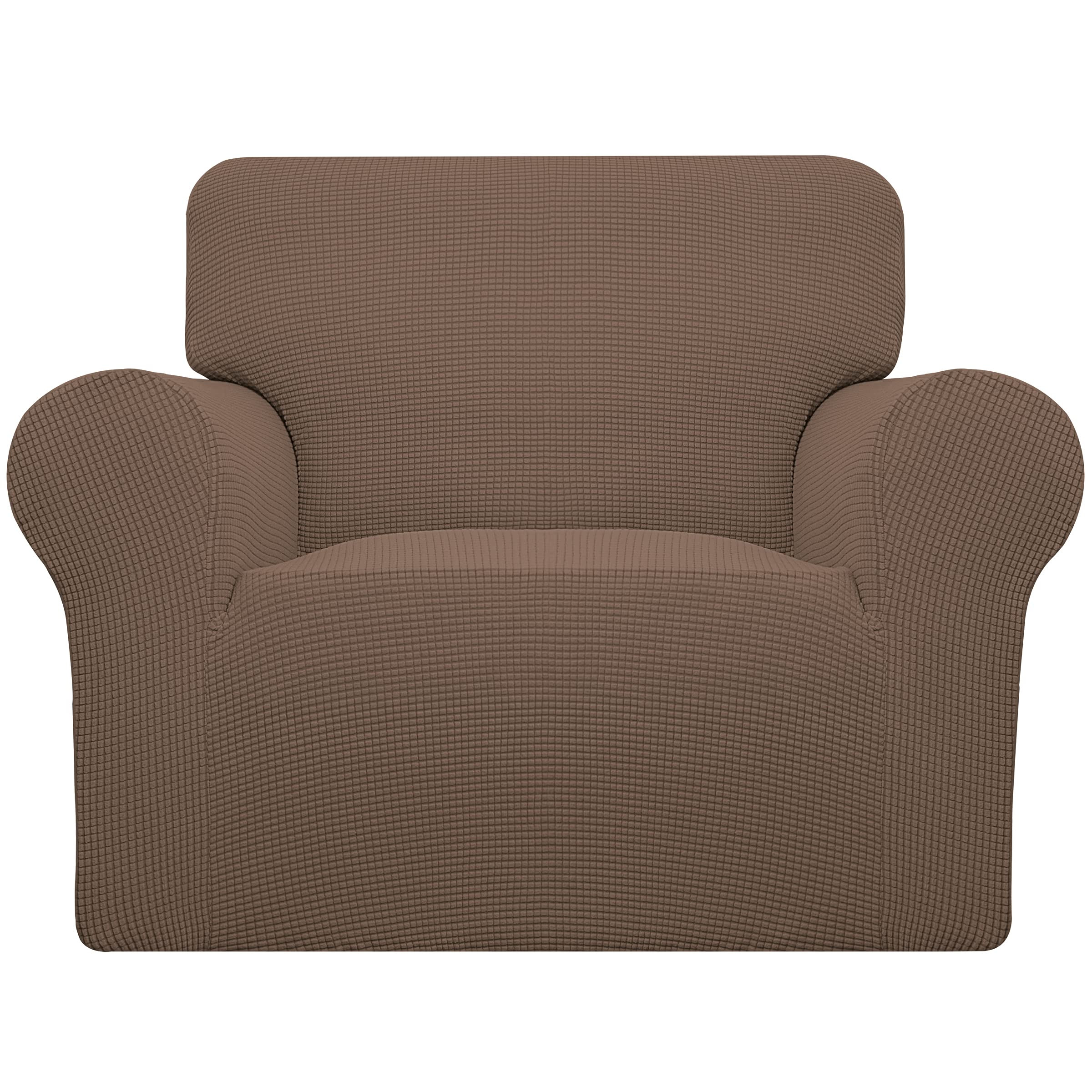 Easy-Going Stretch Oversized Chair Slipcover with Arm Washable Brown
