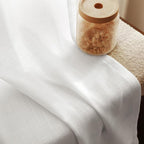 Long White Curtain 108 inches Long 2 Panels Set Back Tab Light Filtering Cotton Textured Curtain Modern Farmhouse Coastal Decor White Linen Drapes 108 inch Length for Large Window 9 FT Tall 60x108