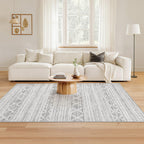 Nakagishi Boho 4x6 Area Rug Living Room Rugs Machine Washable Dark Gray