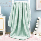 Exclusivo Mezcla Fleece Throw Blanket, Super Soft and Warm Blankets for Couch, Sofa and Bed Waffle Textured, Cozy, Fuzzy and Lightweight (Mint Green, 40x50 Inches)