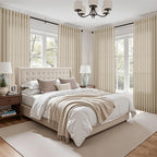 Nanspring Extra Long 120 Inch Curtains for Living Room Eggshell Beige Linen Light Filtering Semi Sheer Curtain Back Tab Rustic Decor Floor to Ceiling High Window for Bedroom Office 52x120, 2 Panels