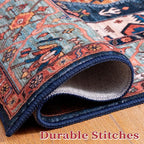 SERISSA Area Rug 3x5 Boho Rugs for Bedroom, Washable Non-Slip Kitchen Rugs, Ultra Soft Print Distressed Tribal Rust Rug Low-Pile Throw Rug Carpet for Entry Bedroom Nursery Living Room Dorm Decor