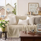 GIGIZAZA Velvet Pillow Covers 20x20: Pack of 2 Throw Pillows Soft Solid Covers - Beige Decorative Modern Couch Big Cushion Covers,Living Room,Bedroom,Sofa