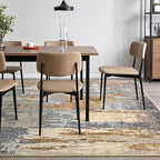 Toneed Abstract Area Rug Modern Washable Rug Soft Non Slip Rug Low Pile for Bedroom Living Room Dining Room Camel 4x6 Feet
