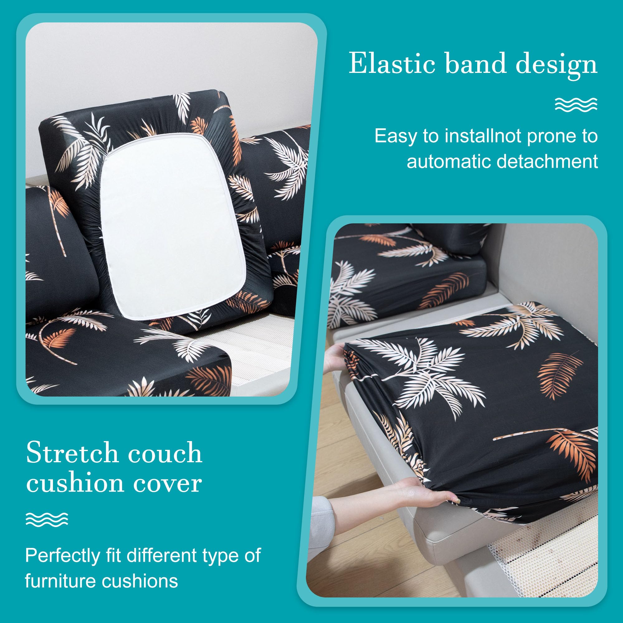 12 Piece Outdoor Cushion Covers, Patio Sofa Cushion Covers, Stretch Fit