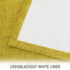Yakamok Mustard Yellow Linen Textured Curtains 84 Inches Long for Bedroom