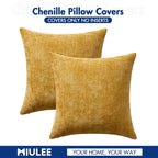 MIULEE Decorative Lumbar Throw Pillow Covers 12x20 in Mustard Yellow 2 Pack