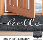 BeneathYourFeet Door Mat (36"x24",Black) Welcome Mat Low Profile Front Doormat Indoor Outdoor Door Non Slip Rugs for Entryway, Patio, High Traffic Areas