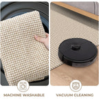 KOZYFLY Long Runners for Hallways 3x12 ft Washable Kitchen Runner Non Slip Rubber Backed Hallway Rugs Cotton Entryway Runner Rug Floor Carpet for Indoor Hall, Backdoor, Kitchen, Ivory/Khaki