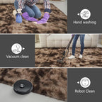 10x14 Large Area Rugs for Living Room Bedroom,Big Shag Rug for Bedroom Dorm,Soft Fluffy Indoor Carpet Nursery Rugs for Kids Girls Room Home Decor (Mottling Brown, 10X14 Feet)