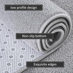 AROGAN 2x4 Feet Shag Runner Rug for Hallways, Washable Rugs with Memory Foam for Bedroom, Entryway Indoor Fluffy Throw Rug for Bedside Living Room Kids Girls Nursery Dorm Room Decor, Grey