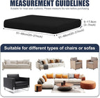 Patio Stretch Cushion Covers, Chair Cushion Covers& Sofa Replacement Slipcovers for Patio Furniture Cushion Covers, Washable Reusable Furniture Protector (4, Black)