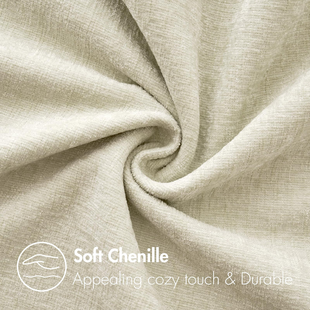 MIULEE Soft Chenille Throw Pillow Covers Cream 16x16 Inch Pack of 2
