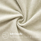 MIULEE Soft Chenille Throw Pillow Covers Cream 16x16 Inch Pack of 2