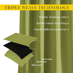 NICETOWN Bedroom Curtains Blackout Draperies - Noise Reducing Thermal Insulated Window Decorative Blackout Draperies/Drapes for Kid's Room (1 Pair, 52 x 95 inches in Fresh Green)