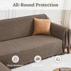HOMERILLA Sectional Couch Covers for Sectional Sofa L Shaped Sofa Cover Blanket 2 Pieces L Shape Furniture Protector for Pets Dogs(Taupe, Large)