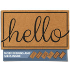Barnyard Designs Natural Coco Coir Non-Slip Doormat (17x30, Hello)