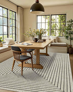 Latte&Fog 5x7 Area Rugs for Living Room Bedroom, Beige Modern Abstract Washable Rug, Boho Non Slip Low Pile Carpet for Indoor Dining Room, Office, Dorm, Classroom, Farmhouse and Kids Room - Beige