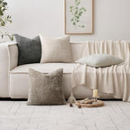 MIULEE Soft Decorative Chenille Euro Pillow Covers Neutral 26x26 Pack of 4