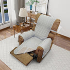 Recliner Chair Covers Reversible Sofa Cover Couch Cover for Pets Lazy Boy Furniture Protector(28''Recliner,Light Grey/Beige)