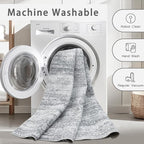 Srugn Washable Rugs 8x10 Area Rugs for Living Room,Rugs for Bedroom,Large Carpets,Ultra Soft Faux Wool Retro Dining Room Rug,Non Slip&Non-Shedding Low Pile Vintage Print Rug for Home Office-Grey Cream