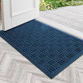 Mibao Front Door Mat Outdoor Entrance, 29.5" x 17" Heavy Duty Welcome Mat, Waterproof Dirt Trapper Doormat, Super Absorbent Indoor Entryway Mat for Patio & Porch - Blue