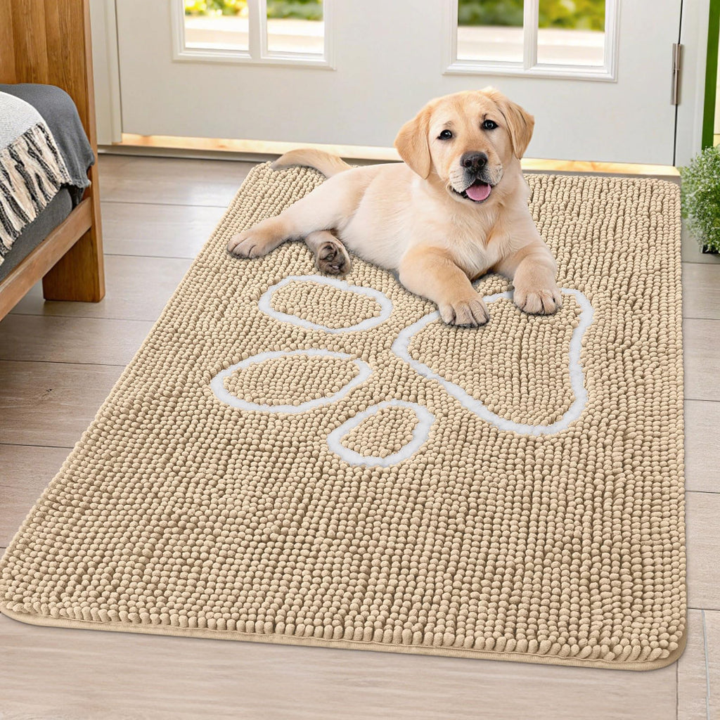 Smiry Dog Door Mat for Muddy Paws, Absorbent Non Slip Dirt Trapper, 40x32