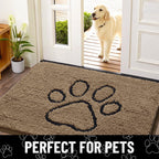 Smiry Dog Door Mat for Muddy Paws, Absorbent Non Slip Dirt Trapper, 47x32